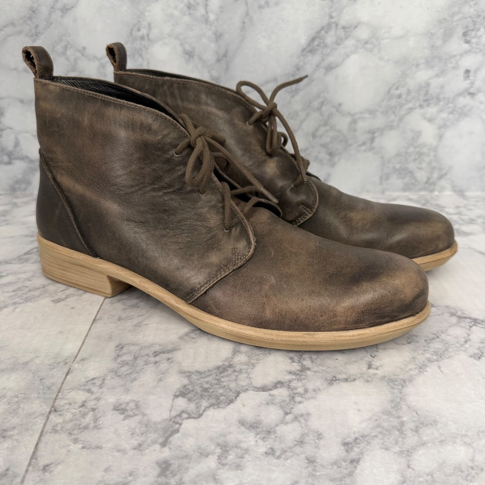 Naot Chukka Boots Size‎ 42 Brown Distressed Leather Lace Up Desert Ankle Boots